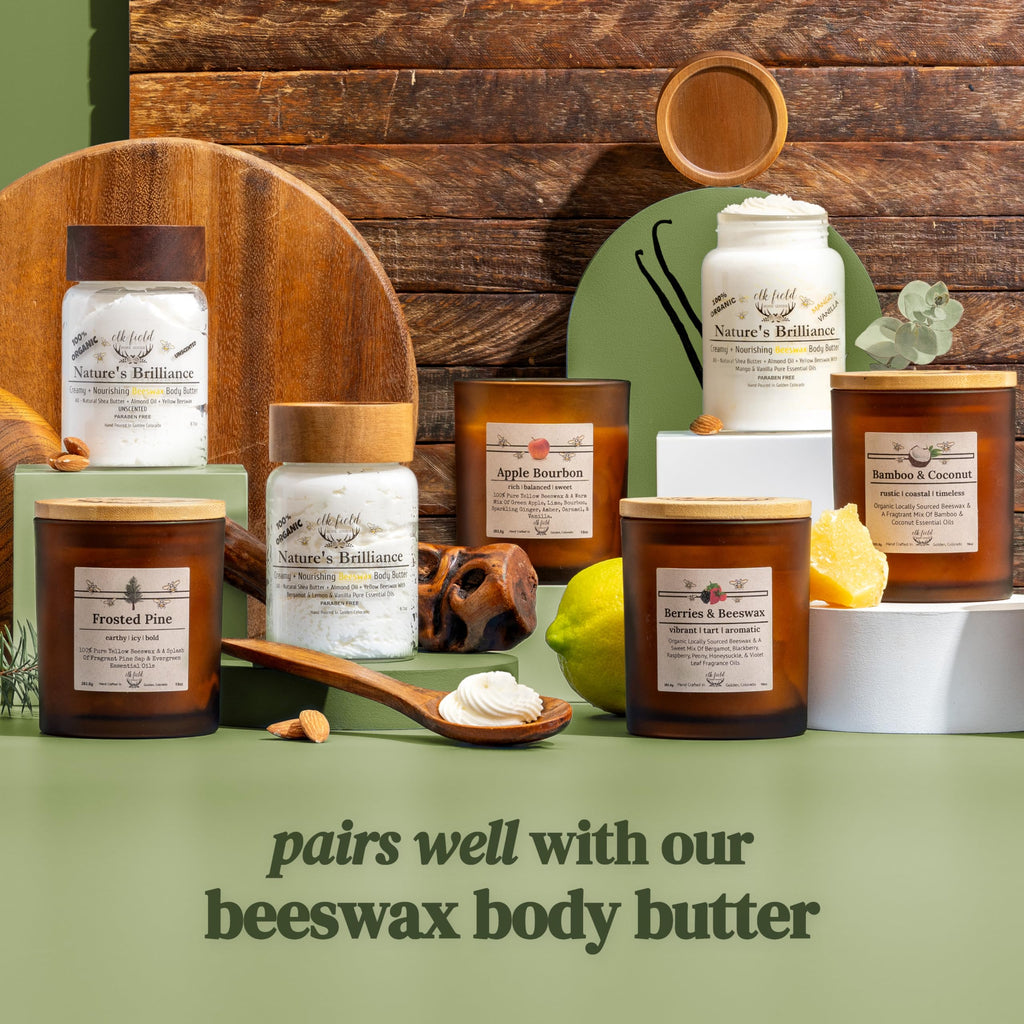 Orange Clove Organic Beeswax Candle, 14 oz | 2 Ingredients | 100% Pure Beeswax Candles, Non Toxic, Natural, Essential