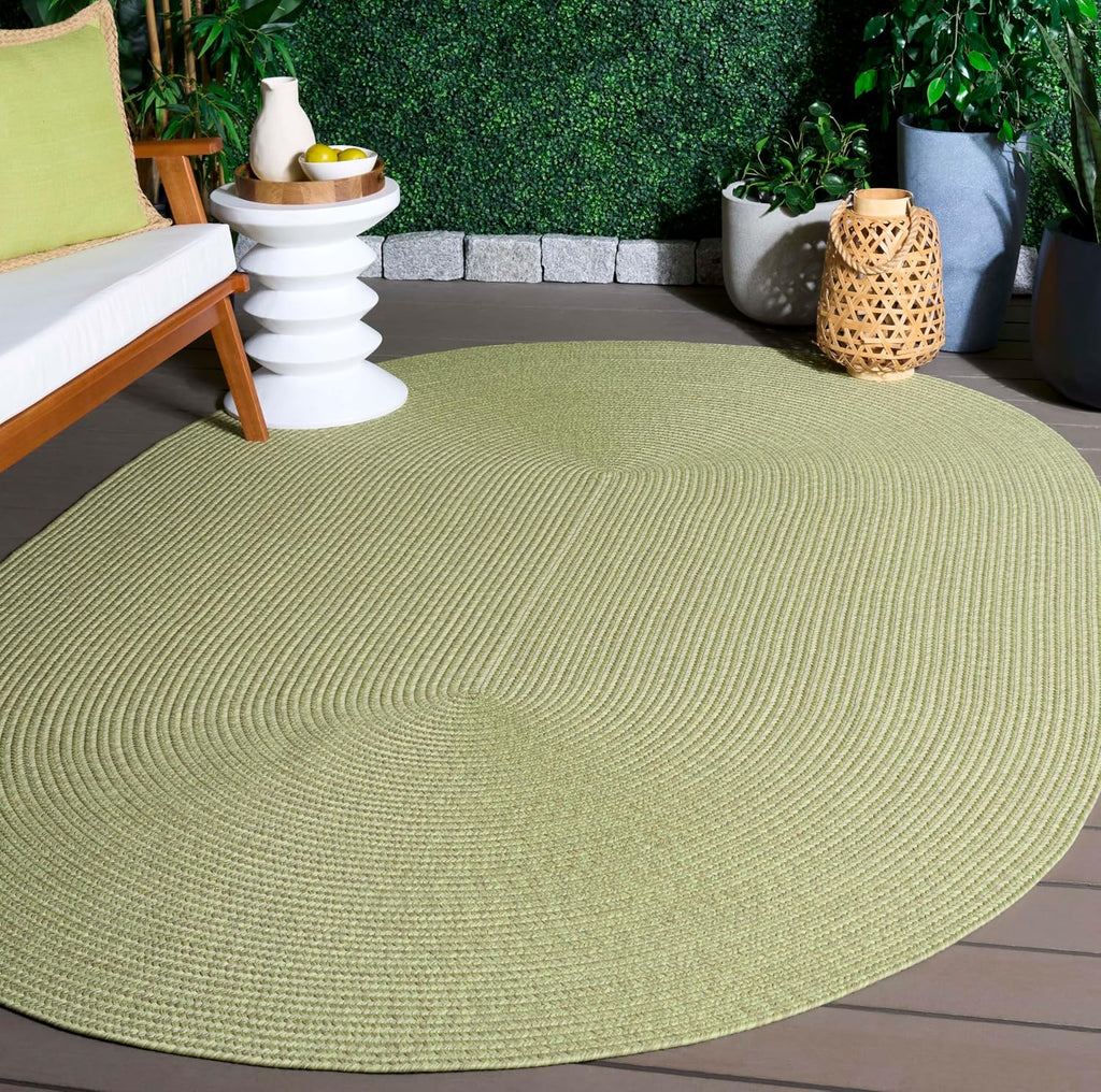 Braided Indoor/Outdoor Washable Oval Rug 4x6, Sage BRD317W