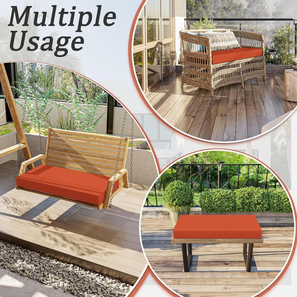 Outdoor Bench Cushion 36 X 18 X 3.5 Inch Thick Waterproof Patio Furniture Cushions, Patio Porch Swing Replacement