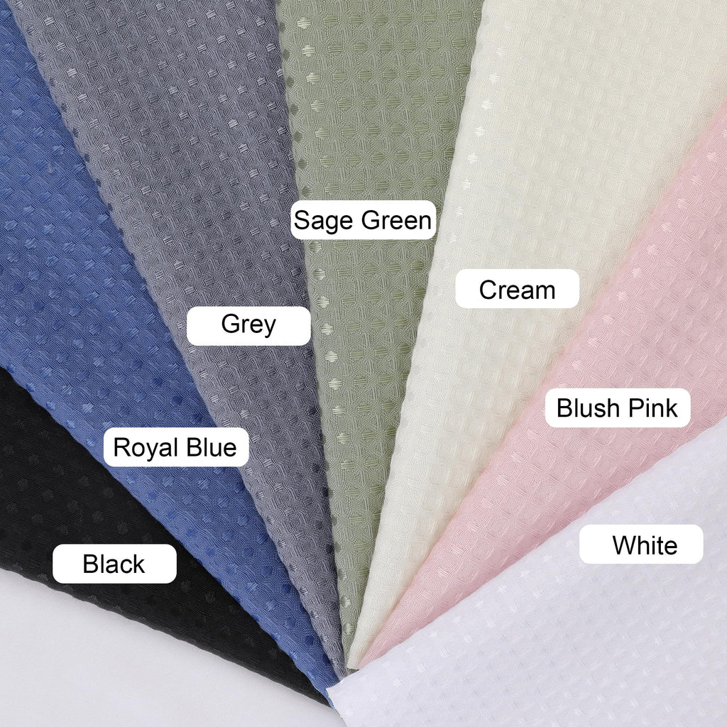 Extra Long White Shower Curtain Set- 96 Inch Long Waffle Weave Heavy Duty Fabric Shower Curtains, Luxury Heavy Duty