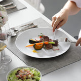 24-Piece Gourmet Porcelain Dinnerware Sets, Modern White Round Dish Set for 6