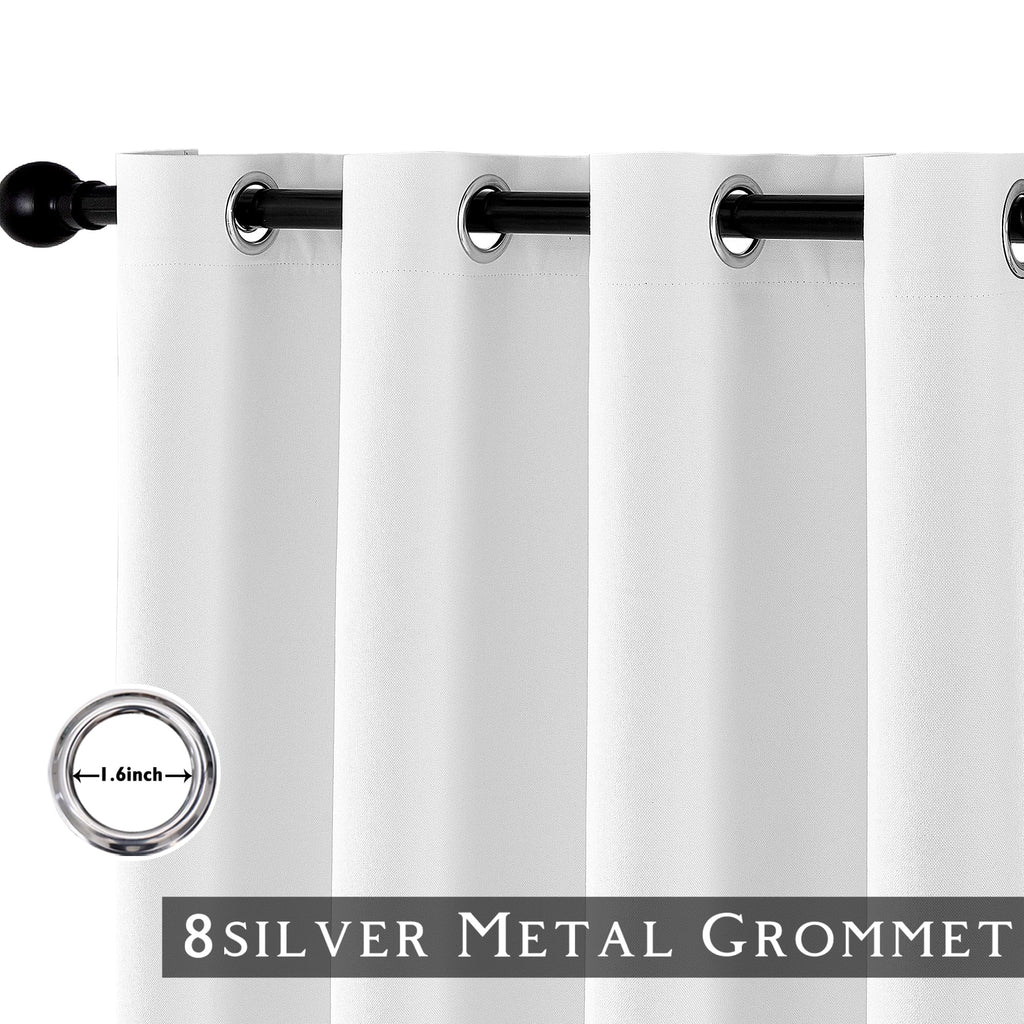 White Blackout Curtains 63 Inches Long 2 Panels