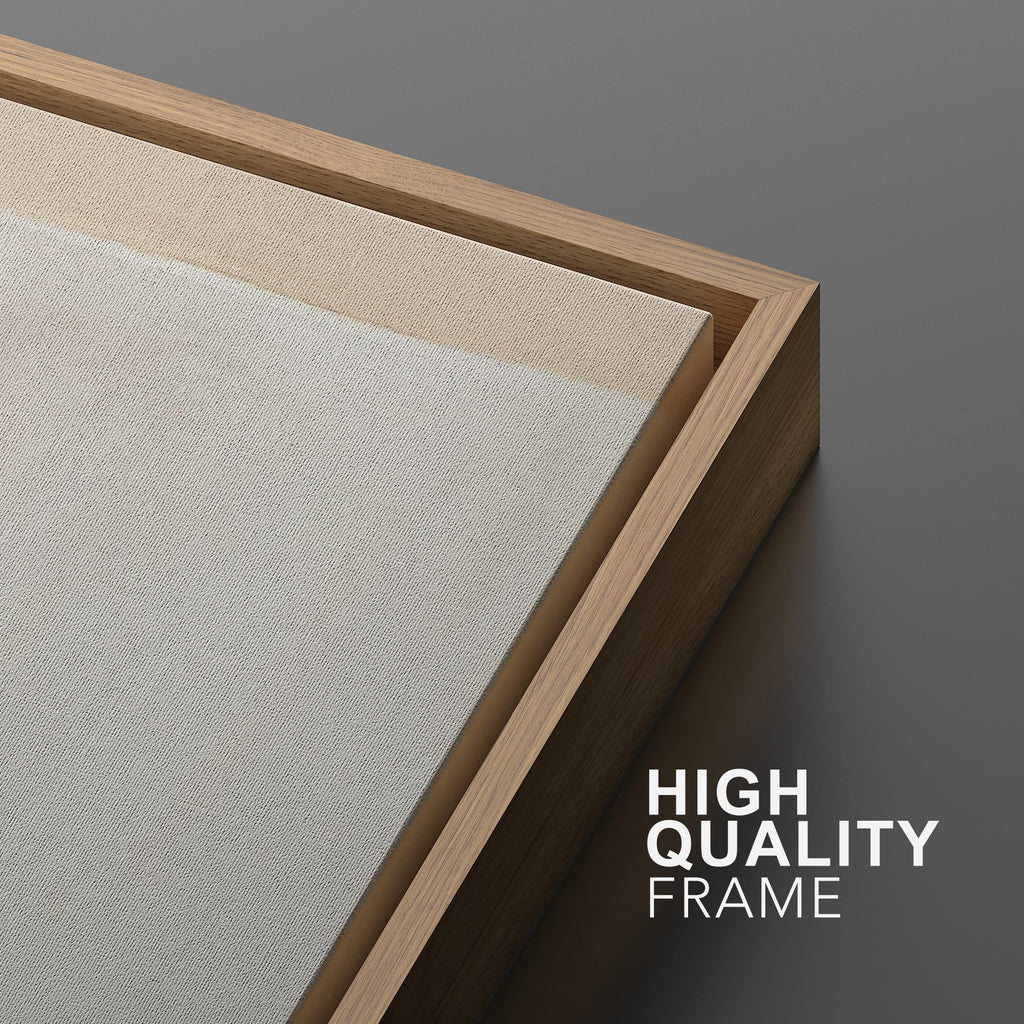 Framed Canvas Print Wall Art Minimalist Neutral Abstract Beige and Taupe Geometric Illustrations Minimalism