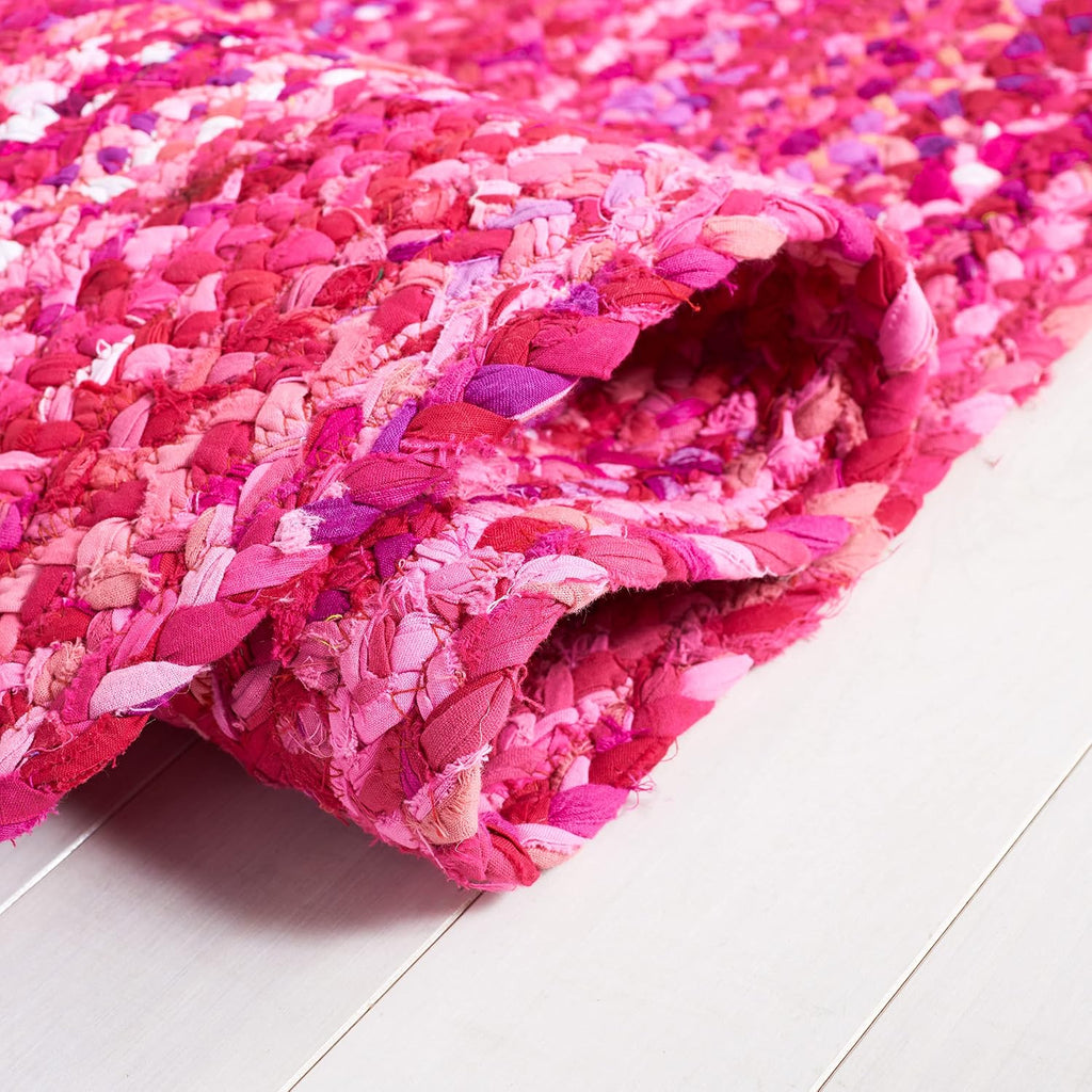 Braided Oval Rug 6x8, Pink & Fuchsia BRD452U