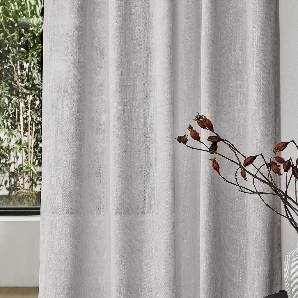 108 Inches Long Ceiling Curtains, Light Filtering Boho Window Sheer Drapes Patio Sliding Door Back Tab Elegant Look