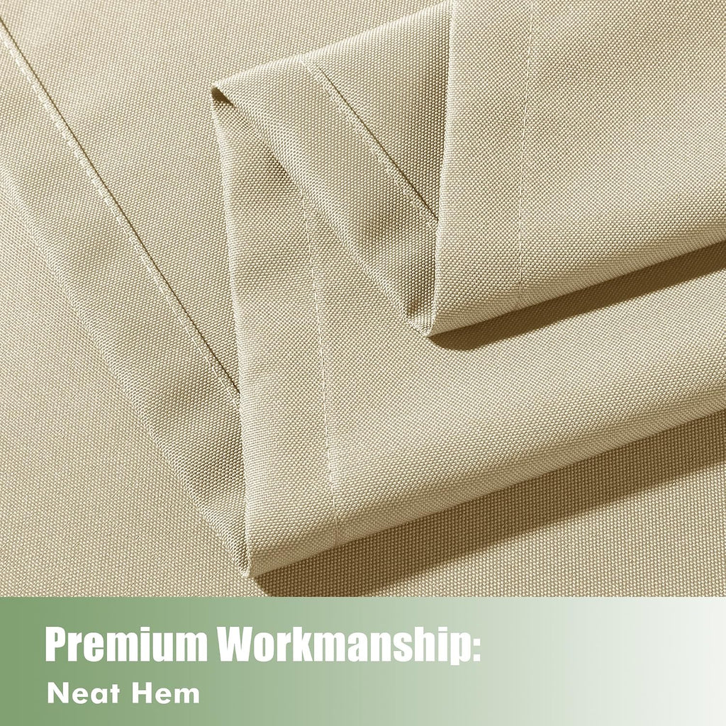 6 Pack Outdoor Curtains Waterproof 54x84 Inch Cream | Outsides Curtains for Cabana Porch Pergola Balcony
