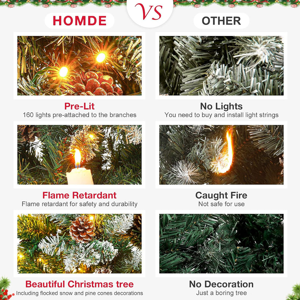 Pre-Lit Pencil Christmas Tree: 210 Warm White Light