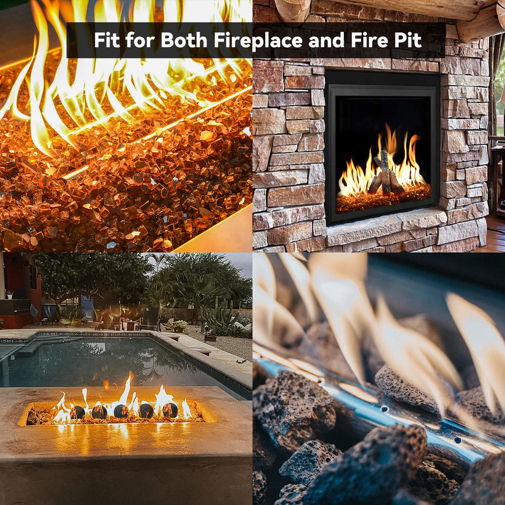 12" x 6" Rectangular Gas Fire Pit H-Burner 304 Stainless Steel