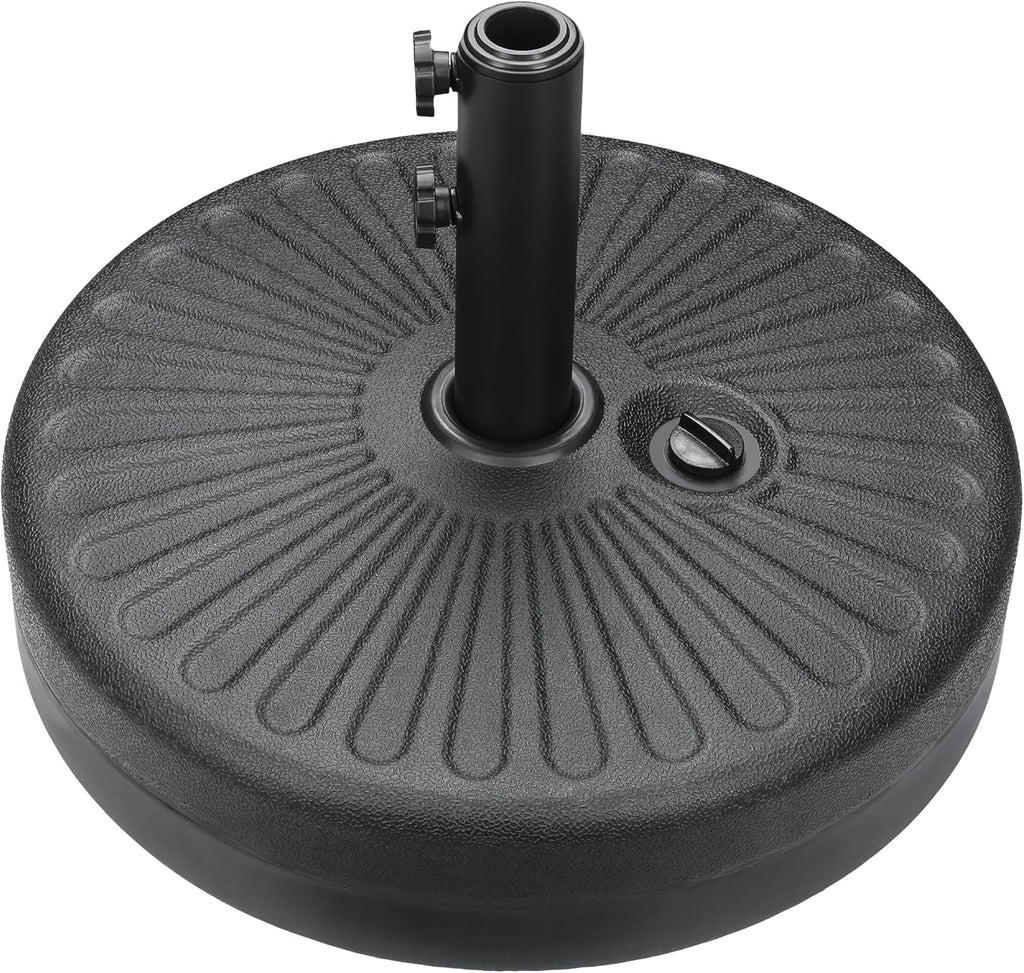 20" 50 lbs Fillable Heavy Duty Umbrella Base, Stable Outdoor Stand, Durable Holder and Poolside Parasols, Black