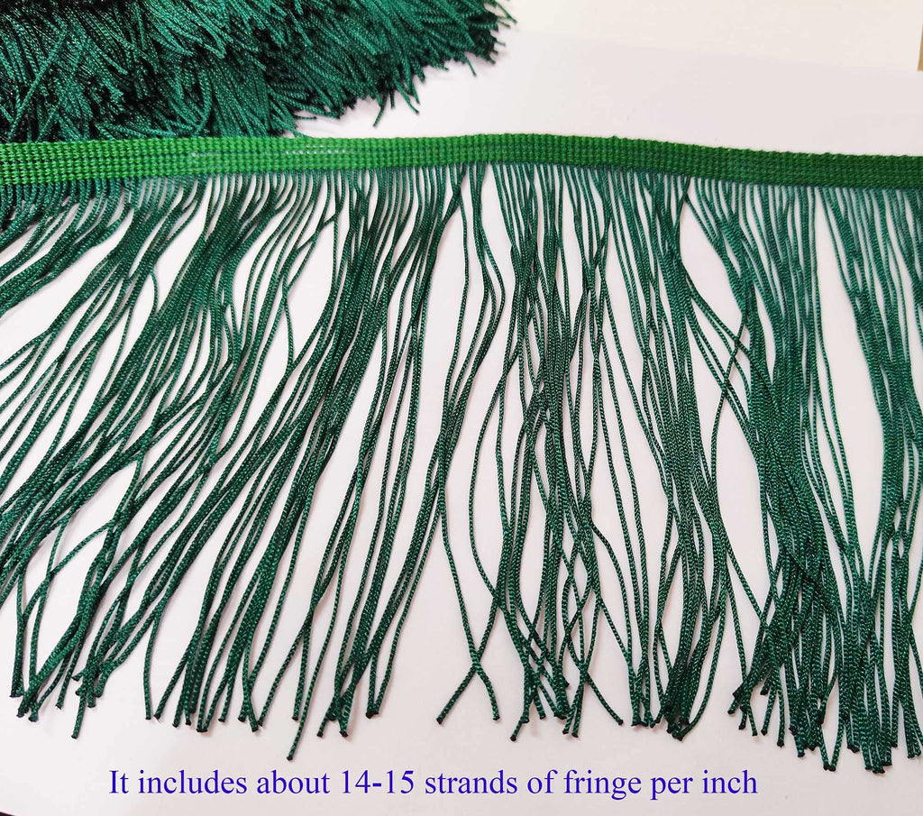 6" Chainette Fringe Trim Tassel Sewing Trim for DIY Craft Latin Dress Lamp Shade Decoration Teal Green - 10 Yards