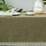 Textured Table Clothes Linen Style Rustic Washable Tablecloth Jacquard Trim Rectangle Table Cloth,Ob