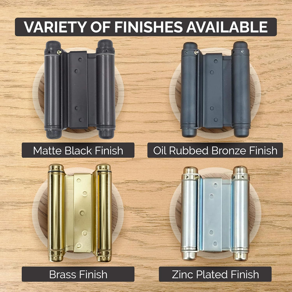 Adjustable Double Action Spring Hinge, Saloon, Swinging or Cafe Door Hinges