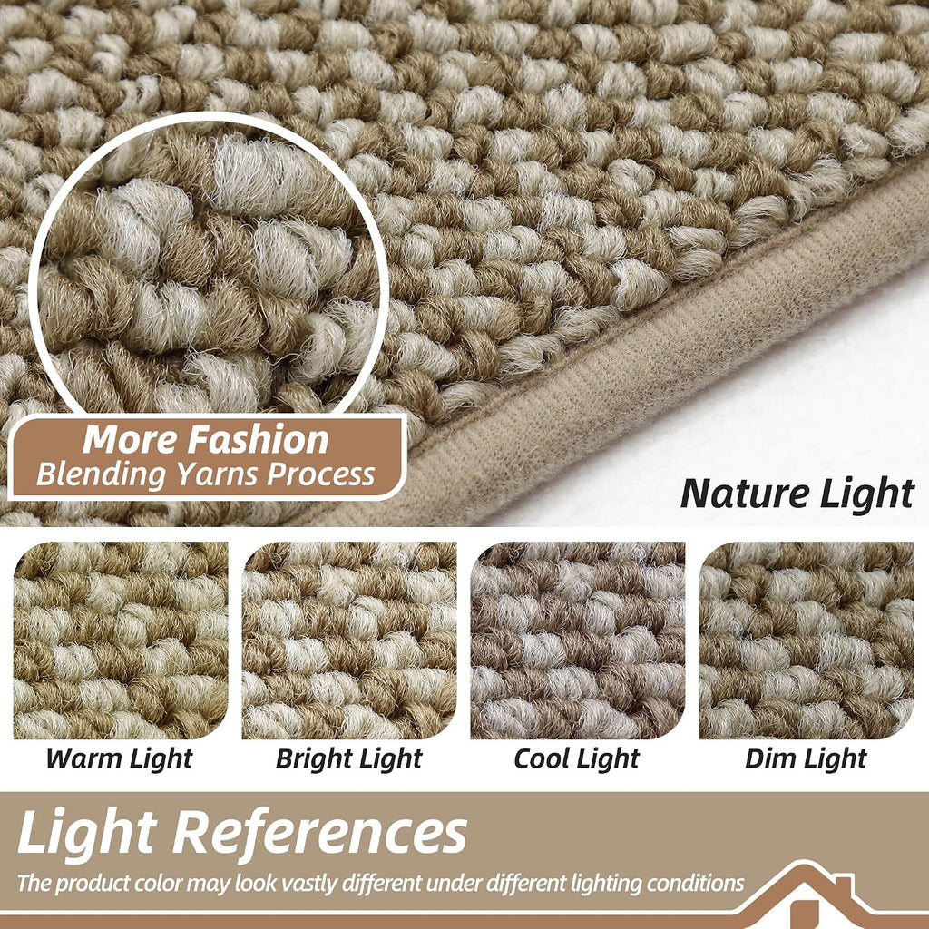 Dirt Trapper Door Mat 24" x 36", Non-Slip Washable, Light Beige | Doormats Entrance Mat Dirt Resistant and Absorbent