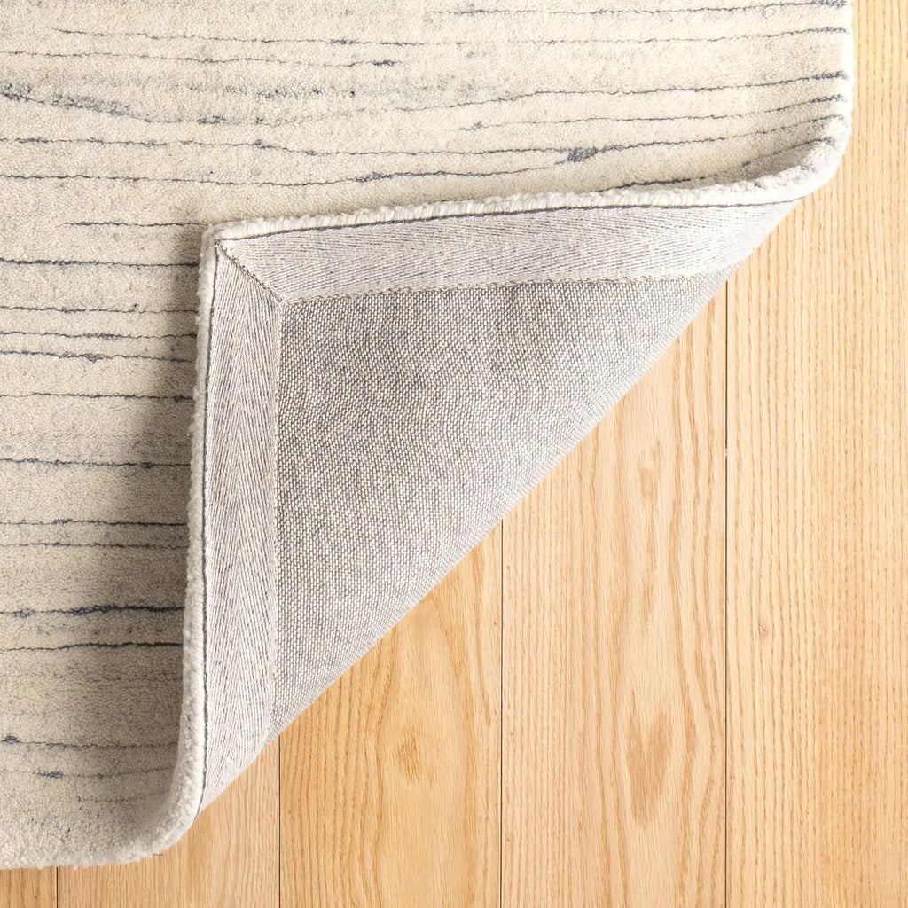 Avery Pewter Blue Striped Hand Tufted Rug