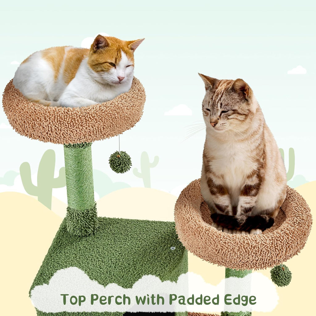 66in Cactus Cat Tree Tower Sturdy for Large Cats