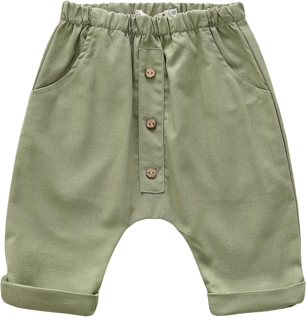 Baby Boys Summer Outfits Toddler Short Sleeve Linen T-Shirt + Harem Shorts 2Pcs Outfits Sets