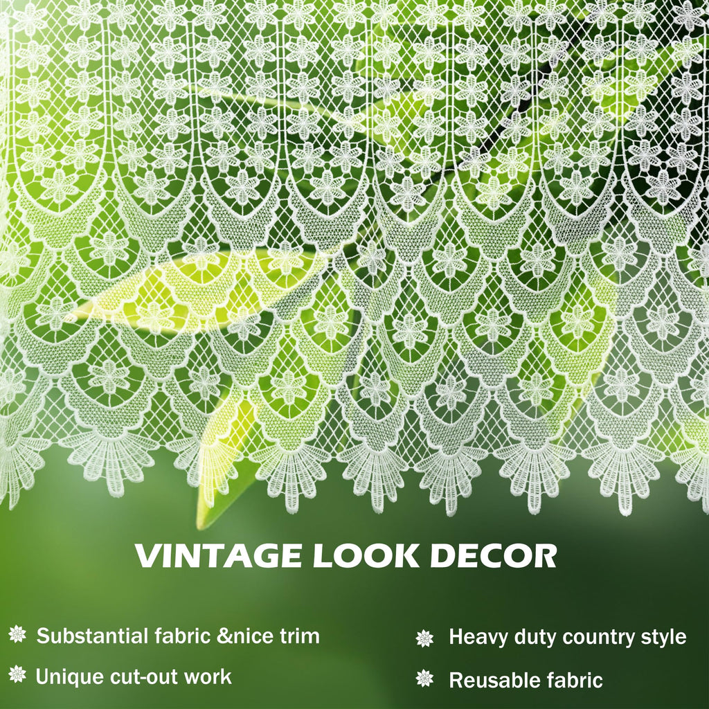 Homey Sheer Embroidered Flowers Vine Valance Window Treatment