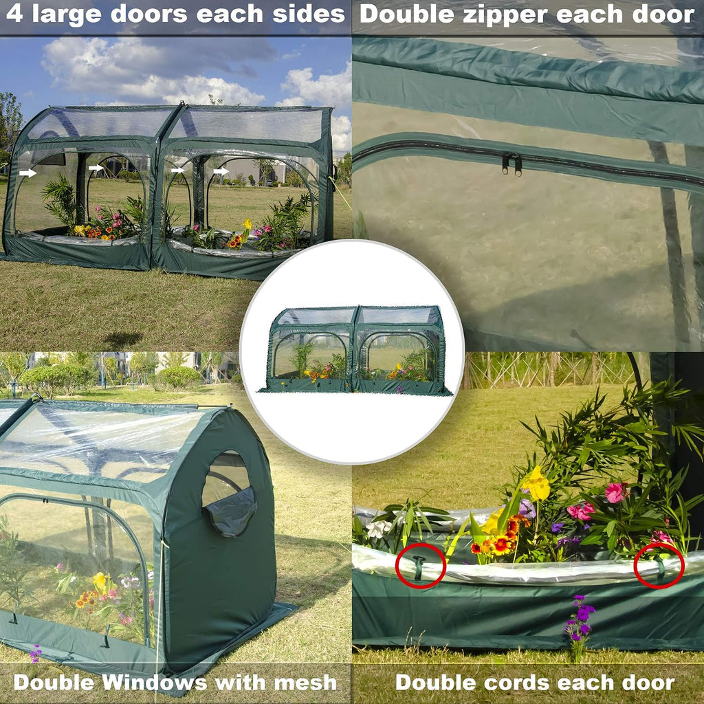 Pop Up Greenhouse Cover Flower House Mini Gardening Plant Flower Sunshine Room,Backyard PVC Cover for Cold Frost