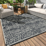 Outdoor Rug 9x12 Waterproof-Patio Rug Mat Outdoor RV Camping Picnic Beach Mat Plastic Straw Rugs Out