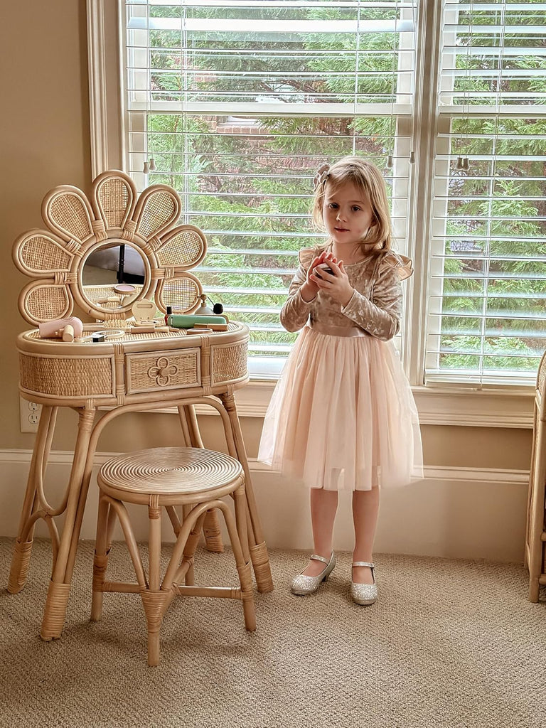 Girl Velvet Tutu Dress Toddler Long Sleeve Tulle Dresses