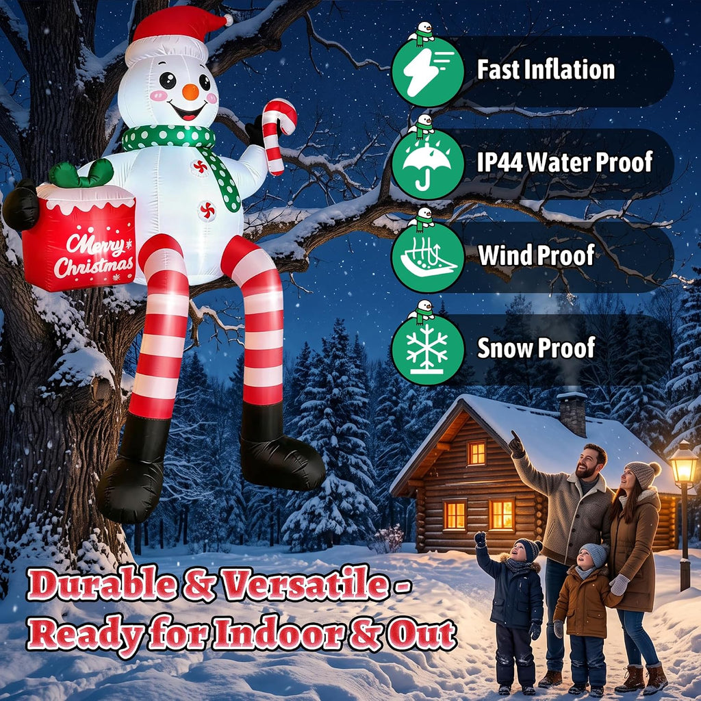 16FT Giant Christmas Inflatables Sitting Snowman Outdoor Blow Up