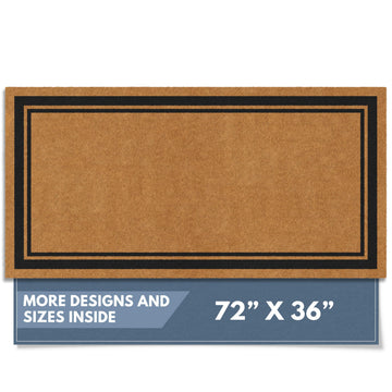 Natural Coco Coir Non-Slip Doormat (36x72, Border)