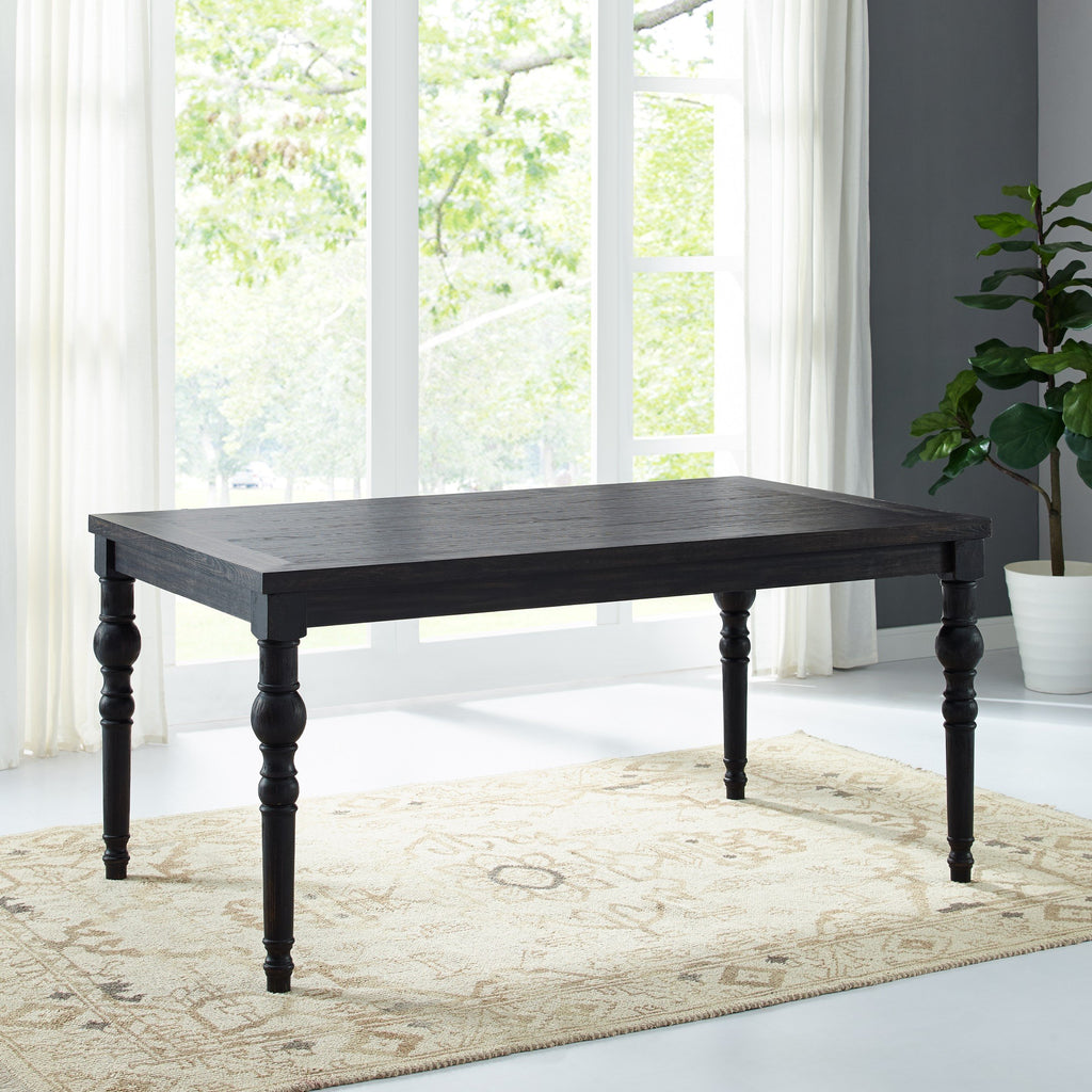 Leviton Urban Style Dark Washed Wood Dining Set: Table, 4 Chairs and Bench, Purple