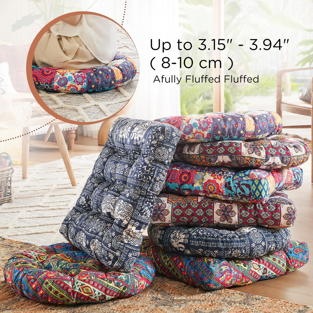 Round Floor Pillows, Large Boho Meditation Cushions Seat for Adults