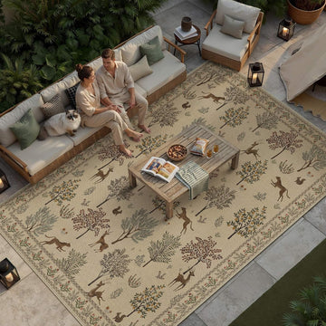 Animal 8x10 Jute Outdoor Indoor Rug Washable