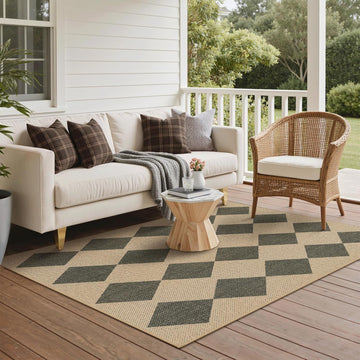 Area Rugs, Washable Outdoor Checkered Non Slip