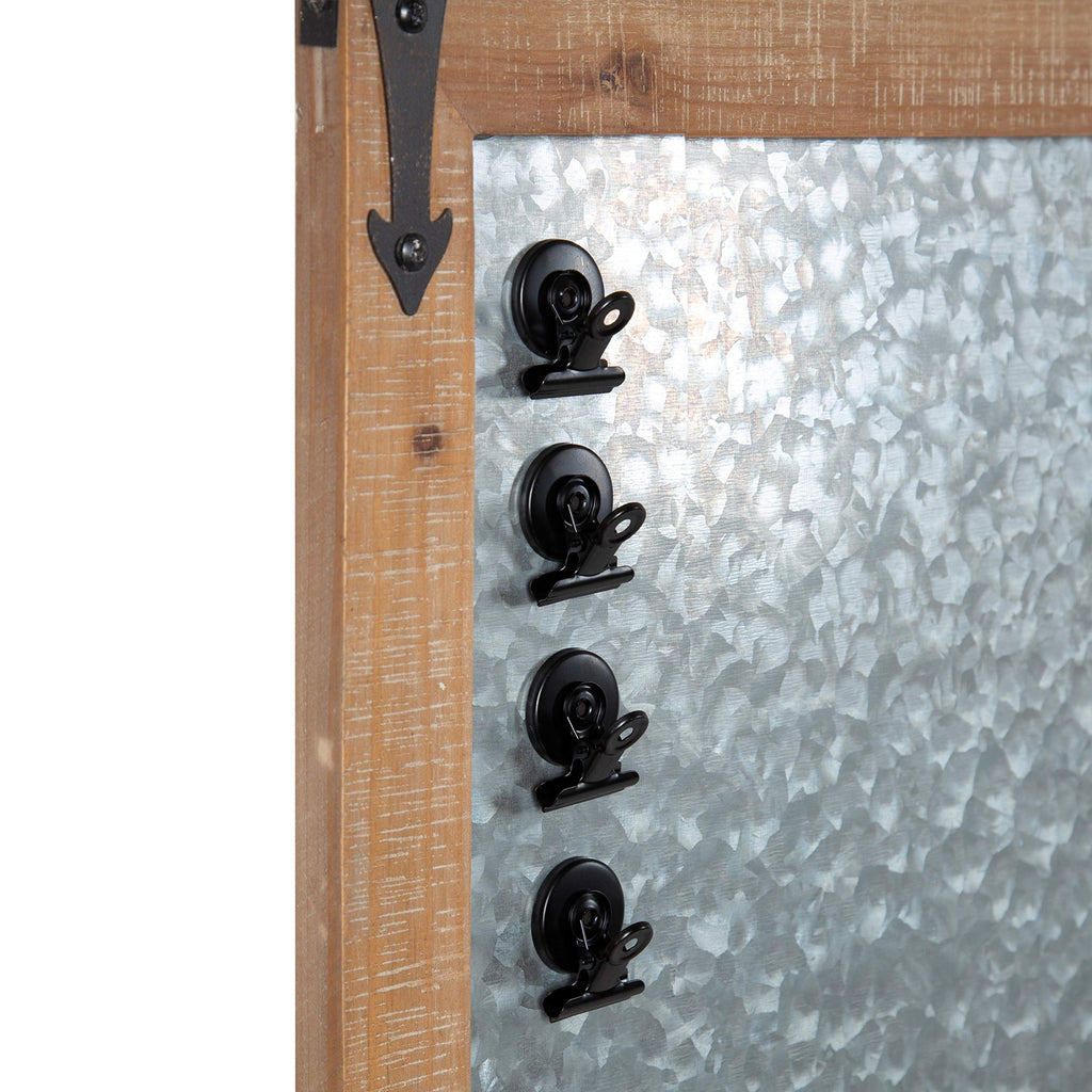 Cates Rustic Magnetic Metal Wall Organizer, 24 x 40, Rustic Brown, Farmhouse Wall Decor with Function