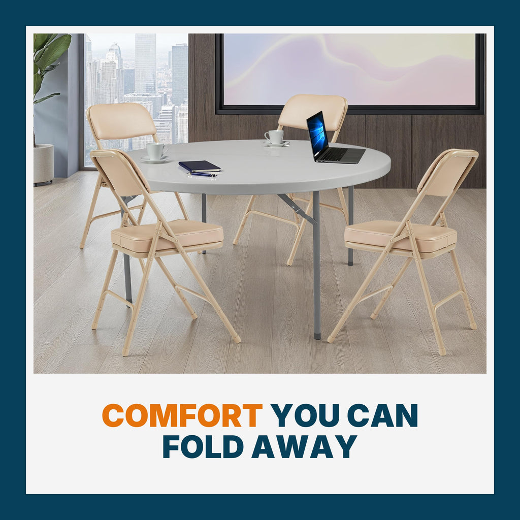 Series Heavy Duty, Industrial Grade, Premium Vinyl Folding Chairs 2" Ultra Padded Seat Double Hinged Steel