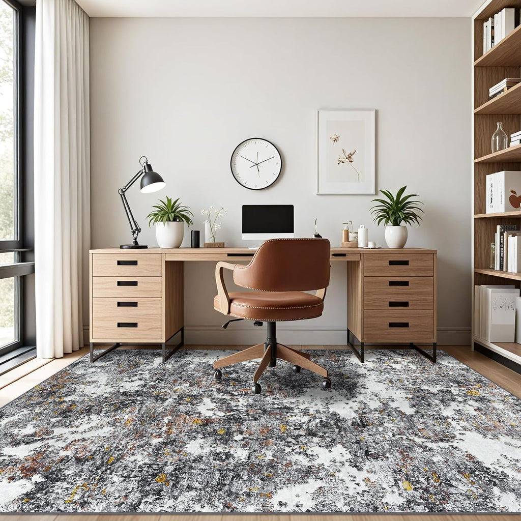 Area Rug Living Room Rugs: 5x7 Washable Rug with Anti-Slip Backing Non-Shedding Stain-Resistant Foldable Modern