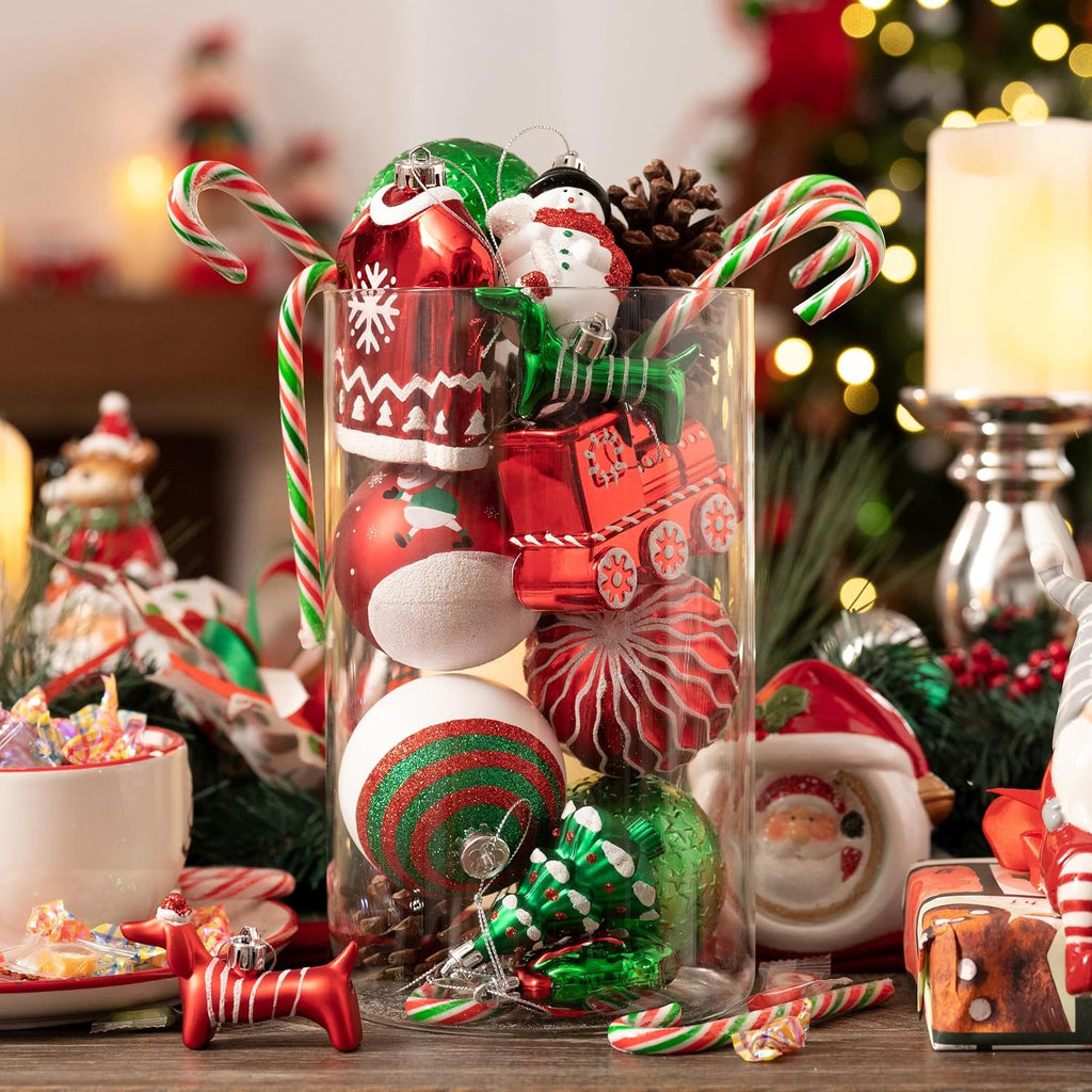 Christmas Ball Ornaments Tree Decorations Set - Set of 60
