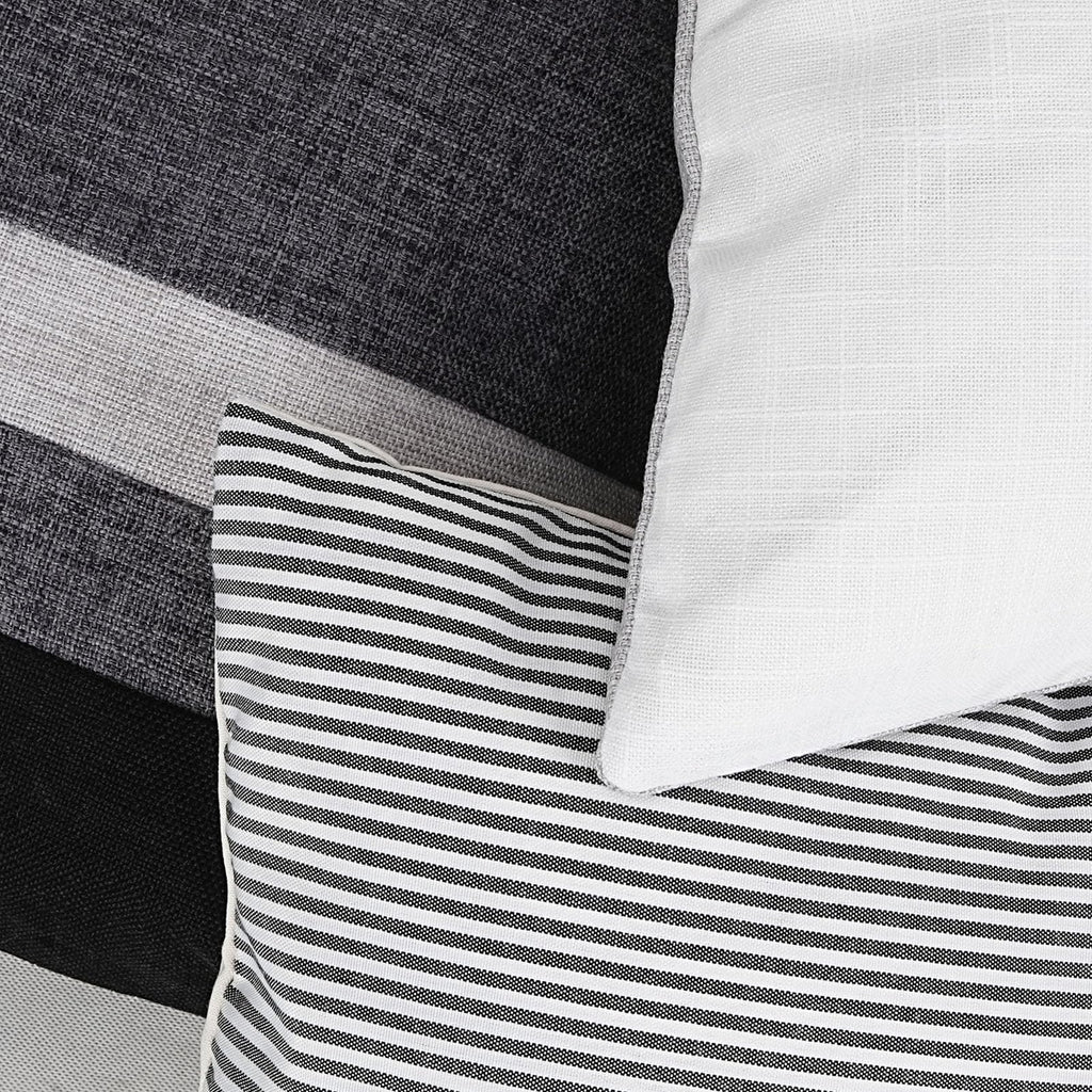 Set of 2 Stripe Pillow Covers 12x20 Inch Patchwork Farmhouse Decor