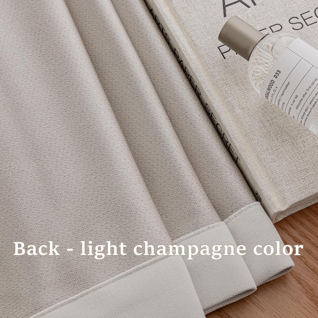 Room Darkening Velvet Curtain Pair, Pinch Pleat Memory Trained Drapes,Dense Smooth and Velvety (Soft Cream, 50" w x