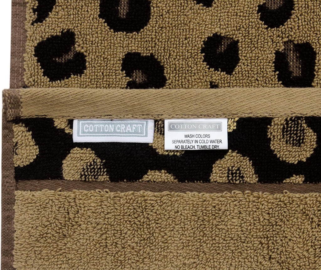 Oversized Bath Sheet - 2 Pack 100% Cotton Animal Print Towels | Extra Large 35 x 84 Leopard Cheetah Africa Safari 500
