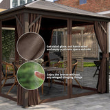 10' x 10' Hardtop Gazebo Canopy with Galvanized Steel Roof, Aluminum Frame