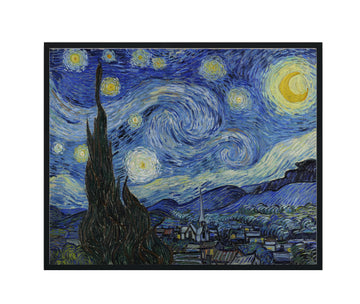 Starry Night Van Gogh Unframed Wall Art Print Poster, Vintage Landscape Painting Wall Art, Bathroom Decor 121B