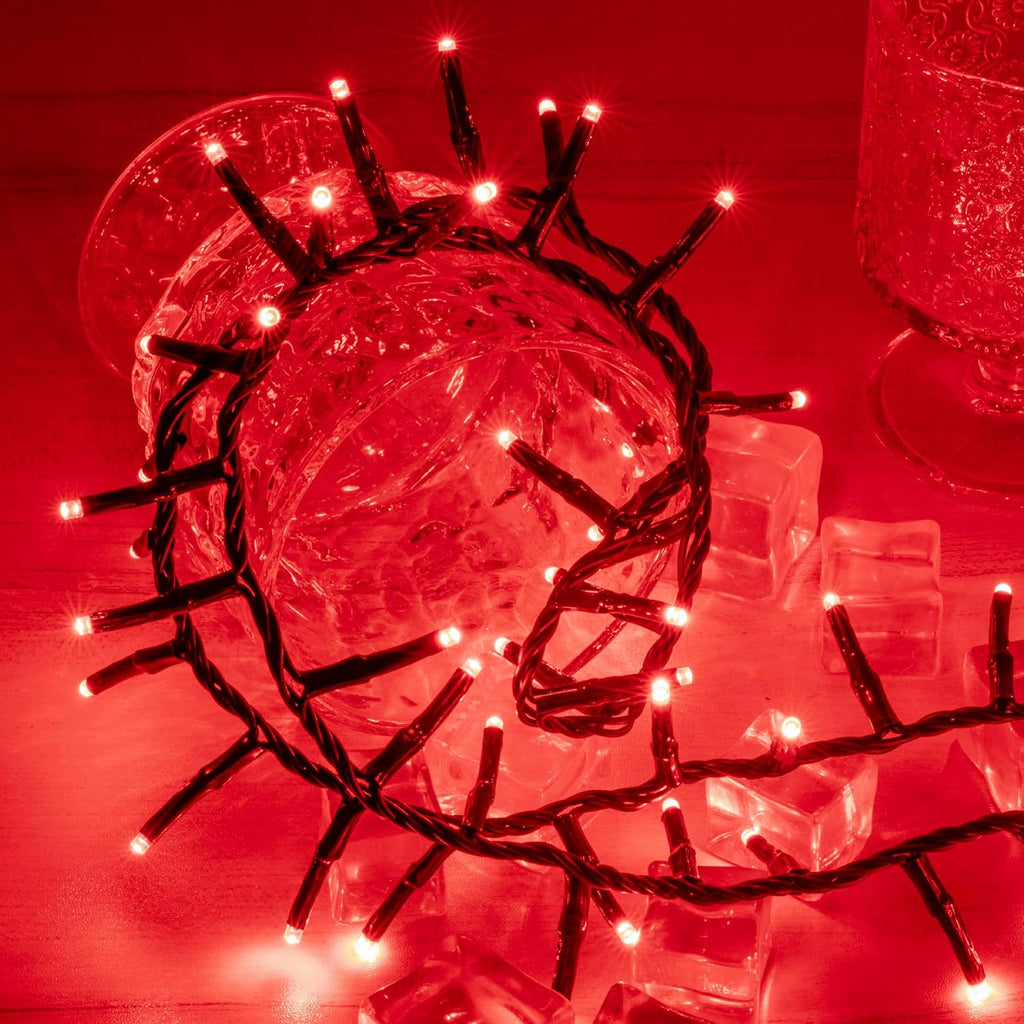 82FT 1000 LED Christmas Cluster Light 8 Modes String Lights Red