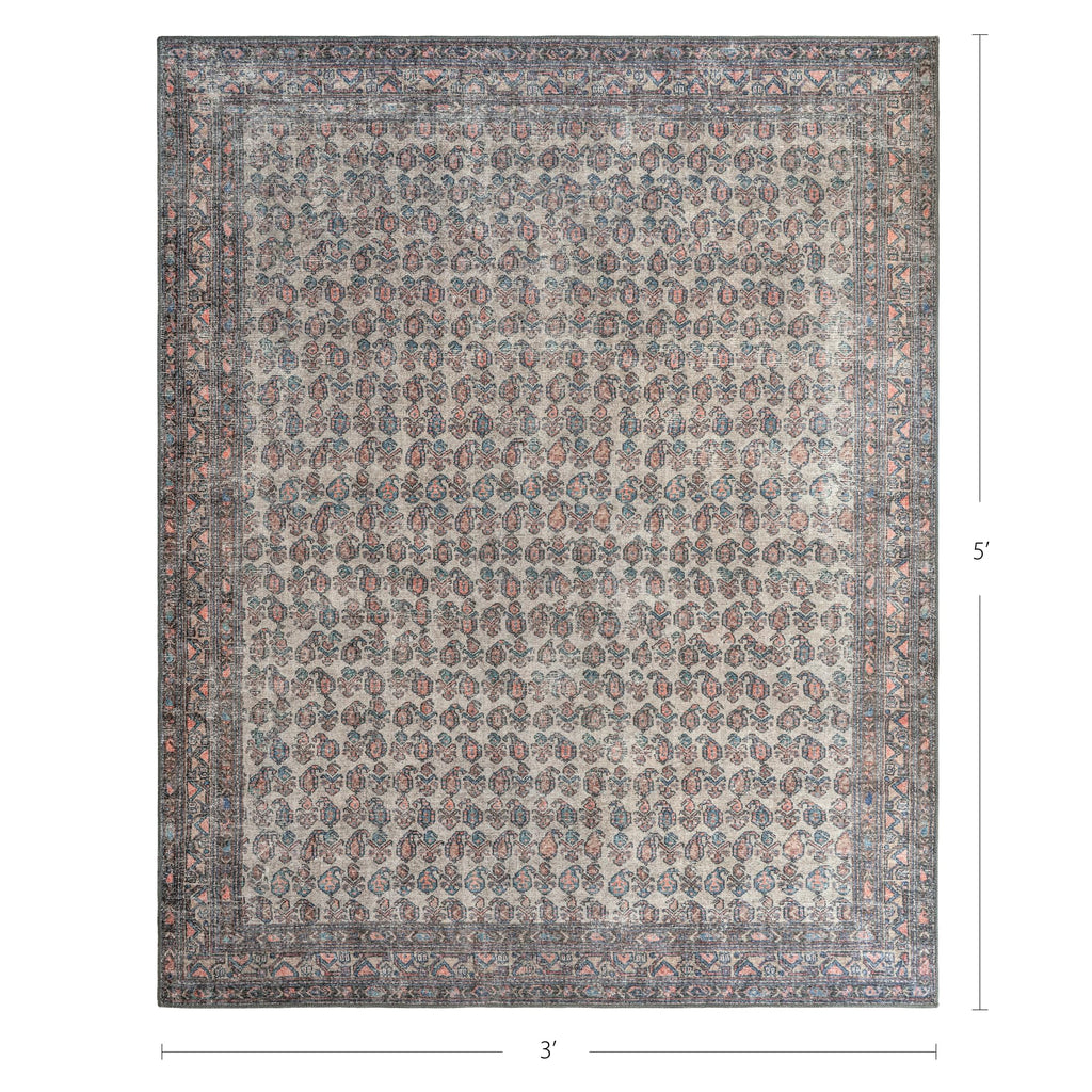 Humble Cypress Ivory Cream Accent Rug - Persian-inspired design