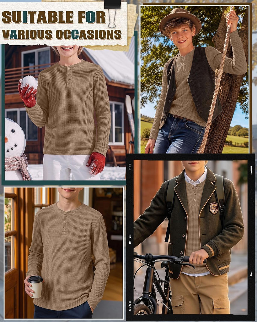 Boy's Henley Long Sleeve Shirts