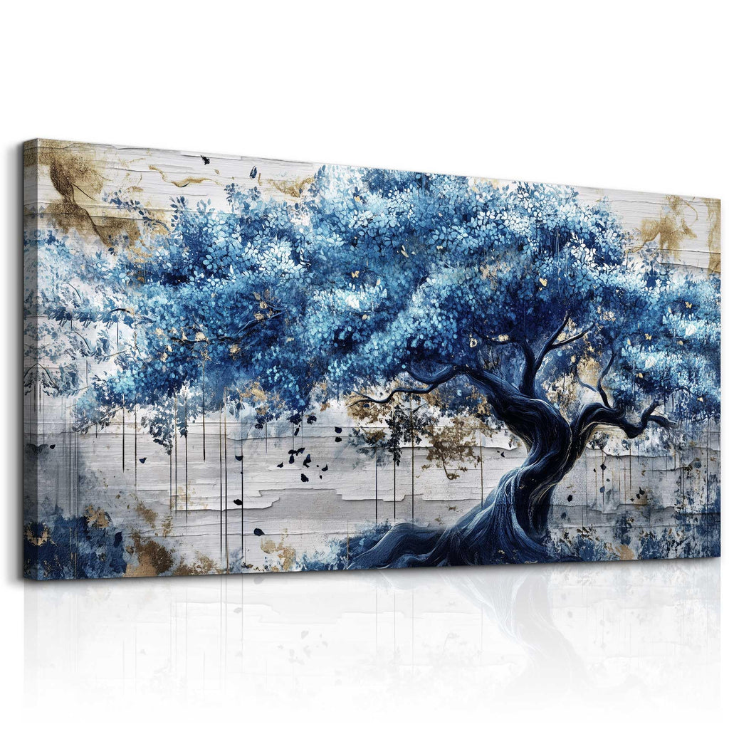 Blue Tree Wall Paintings Canvas Wall Art Large Wall Decor Office Decorations Farmhouse Abstract Watercolour Pictures