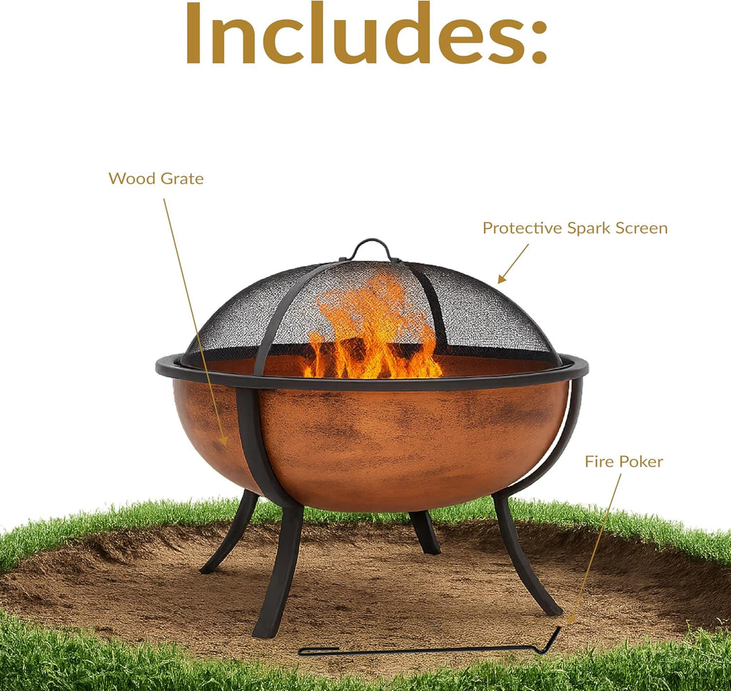 32-Inch Outdoor Wood-Burning Fire Pit