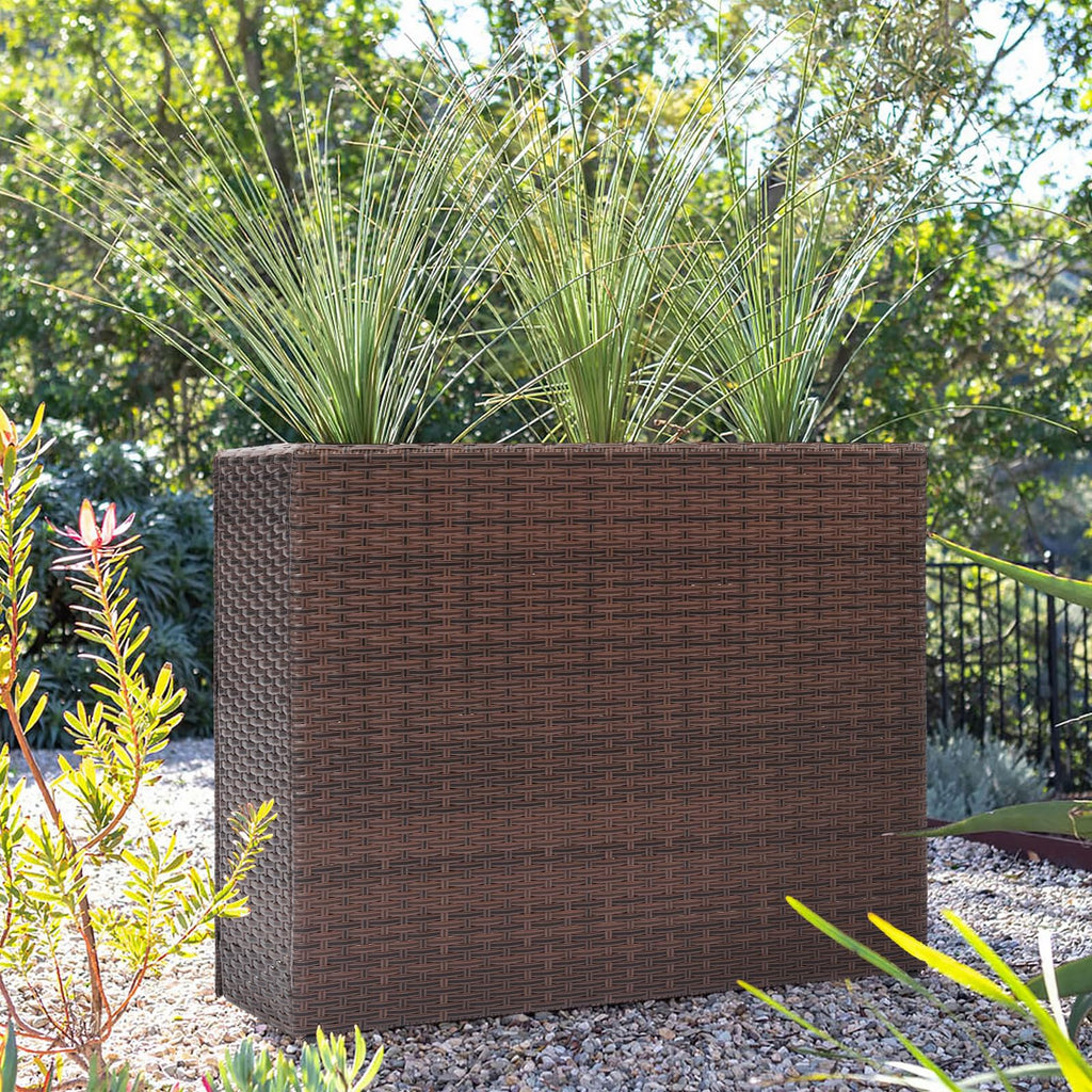 Large Rectangular Planter for Outdoor Rattan Block Box 38x11x30''