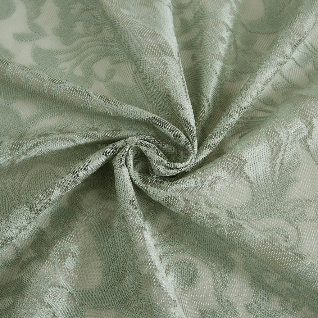 Sage Green Lace Sheer Curtains Small Window Boho Vintage Floral Embroidered Drapes with Scalloped Edge, Light
