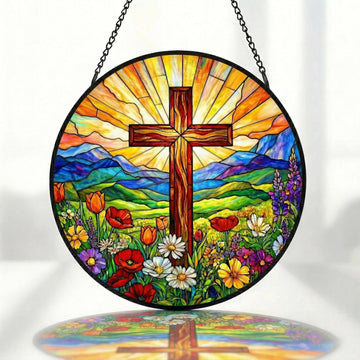 Stained Glass Window Hanging, 7.9 inch/20 cm Suncatchers for Windows Hanging, Sun Catchers Indoor Window, Stain Glass