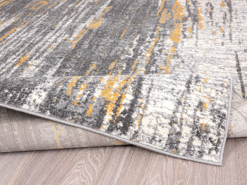 Rugs Grey & Yellow Painted Pattern Area Rug Bold Rugged Contemporary Modern Style Accent, Laguna Collection | Turkish