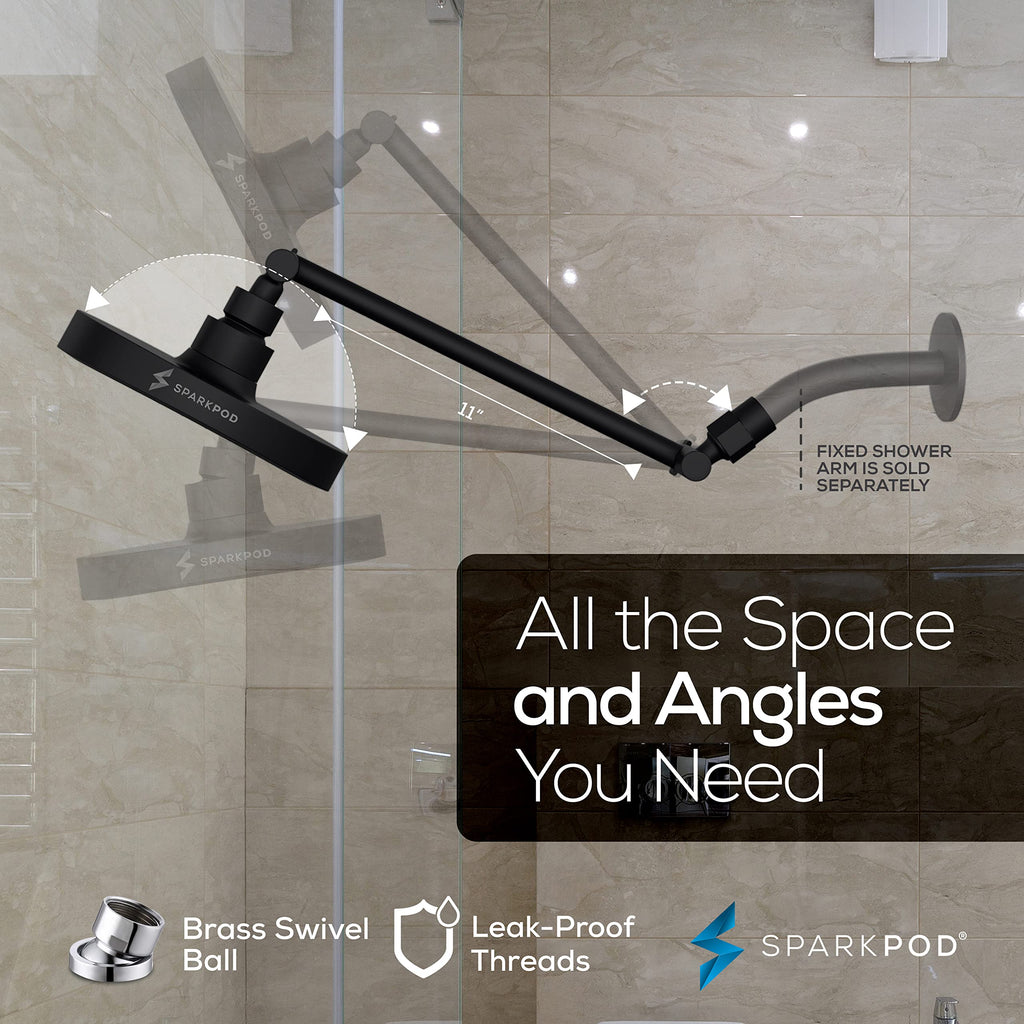 6" Round Rain Shower Head with 11" Shower Arm