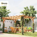 10' x 13' Outdoor Pergola, Wood Gazebo Grape Trellis with St - Image 2